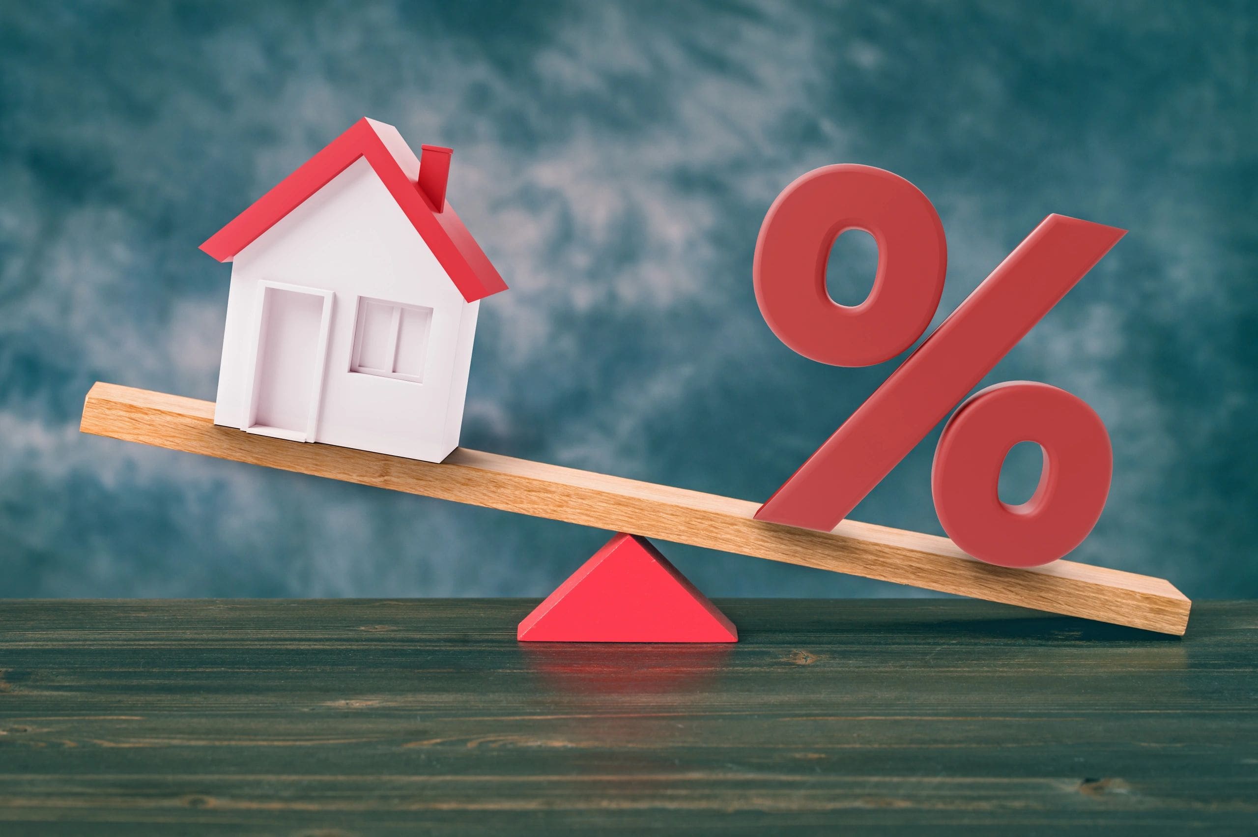Balancing house and interest rate symbol